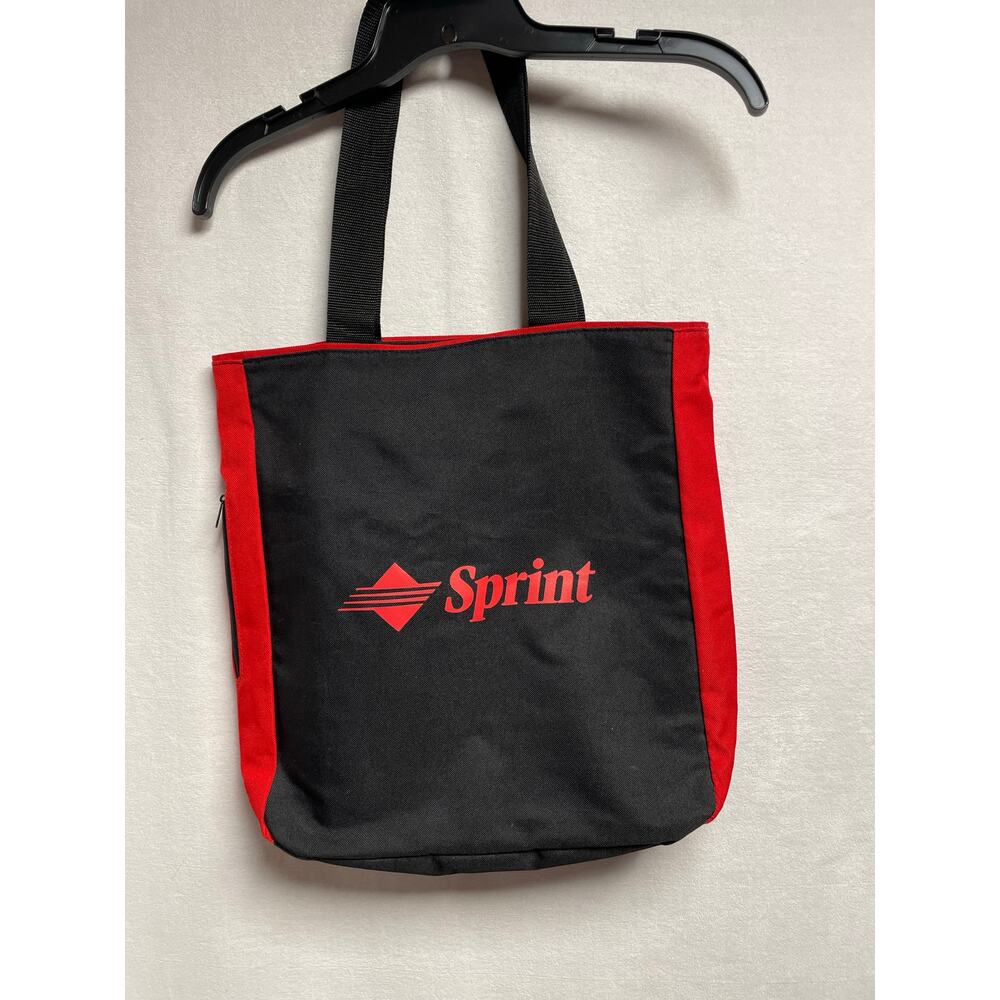 Rare Vintage Sprint canvas tote‎ bag red black